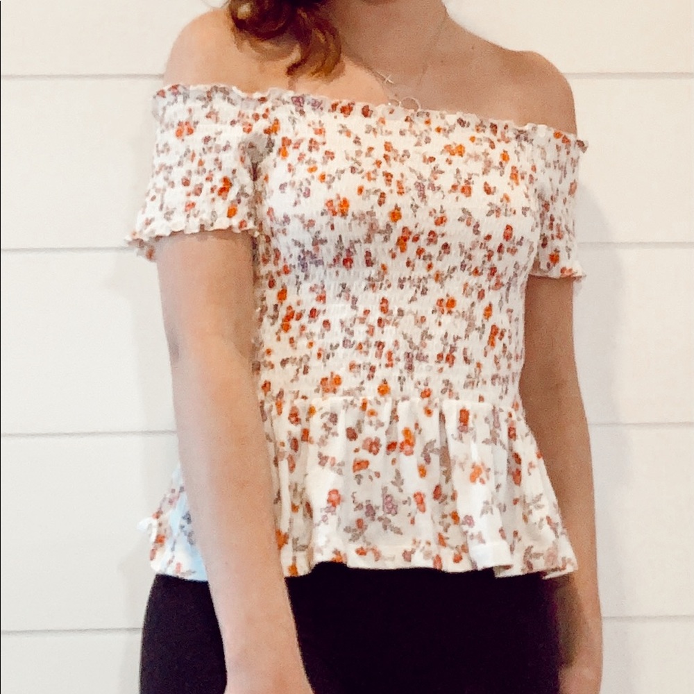 off the shoulder ripped top